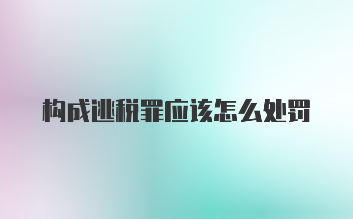 构成逃税罪应该怎么处罚