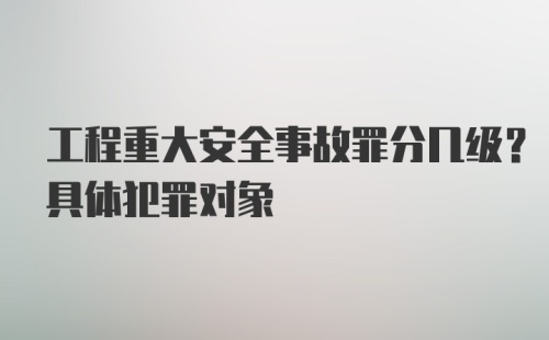 工程重大安全事故罪分几级？具体犯罪对象