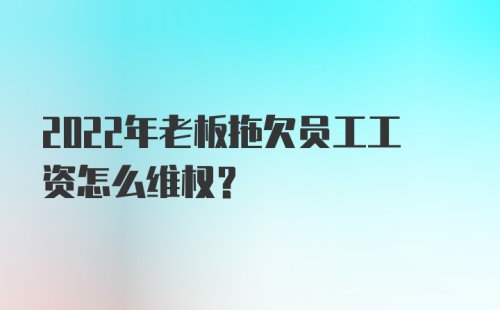 2022年老板拖欠员工工资怎么维权?