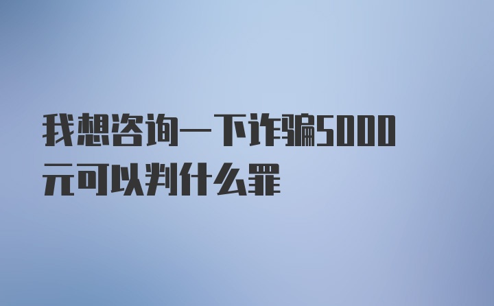 我想咨询一下诈骗5000元可以判什么罪