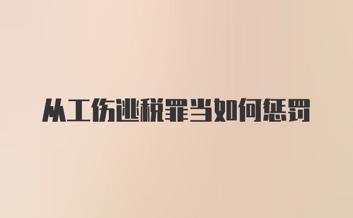 从工伤逃税罪当如何惩罚