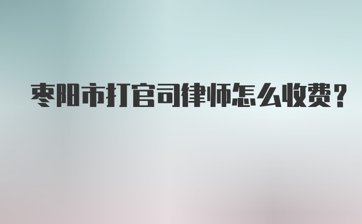 枣阳市打官司律师怎么收费？