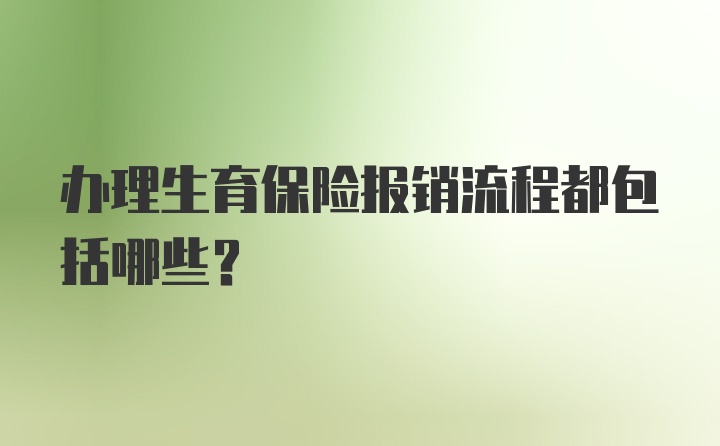 办理生育保险报销流程都包括哪些？