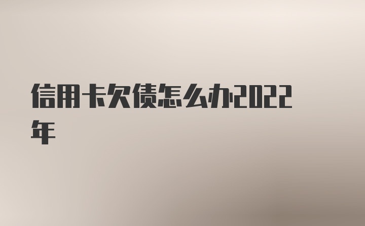 信用卡欠债怎么办2022年