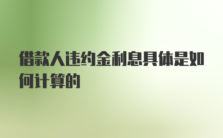 借款人违约金利息具体是如何计算的