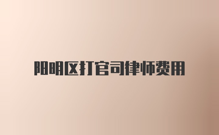 阳明区打官司律师费用