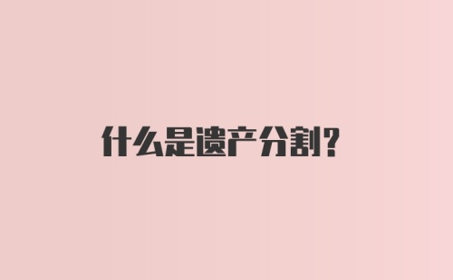 什么是遗产分割?