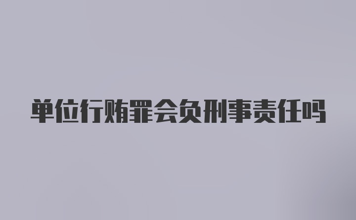 单位行贿罪会负刑事责任吗