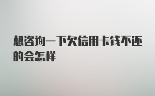 想咨询一下欠信用卡钱不还的会怎样