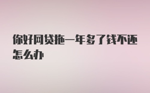 你好网贷拖一年多了钱不还怎么办