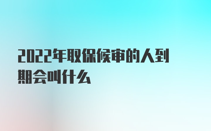 2022年取保候审的人到期会叫什么