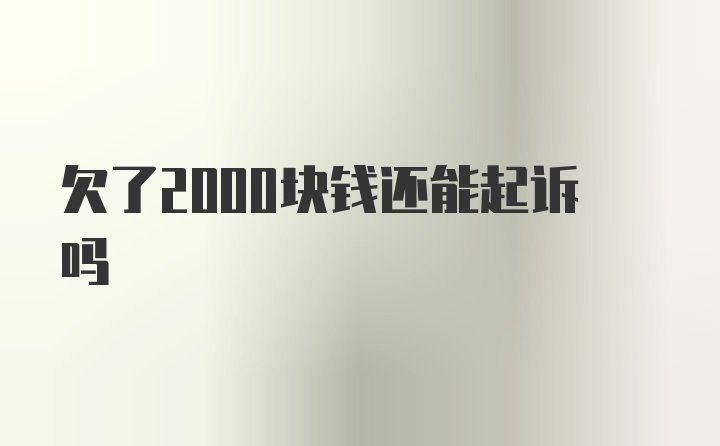 欠了2000块钱还能起诉吗