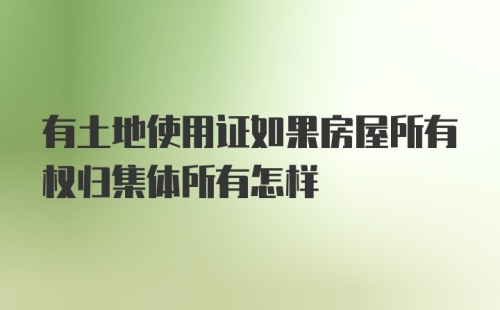 有土地使用证如果房屋所有权归集体所有怎样