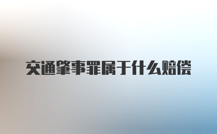 交通肇事罪属于什么赔偿