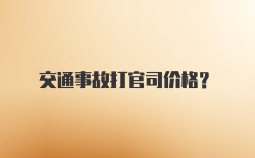 交通事故打官司价格？