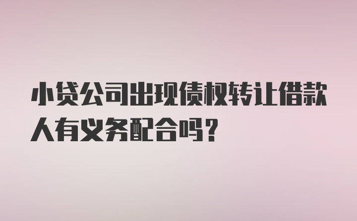 小贷公司出现债权转让借款人有义务配合吗？