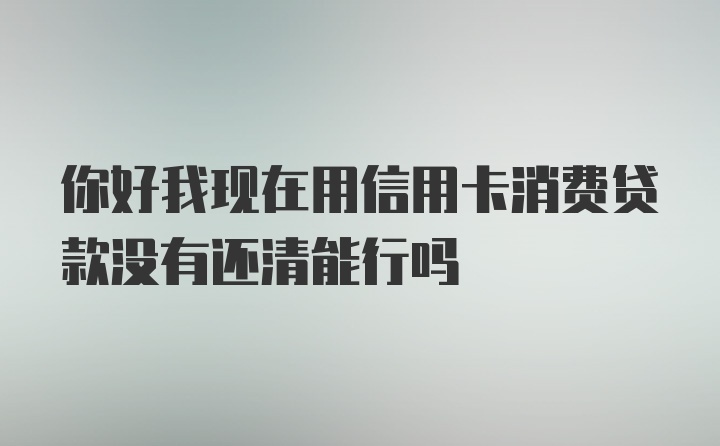 你好我现在用信用卡消费贷款没有还清能行吗