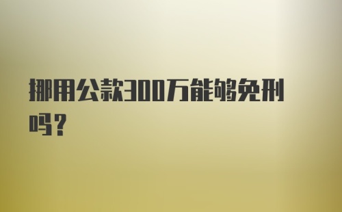 挪用公款300万能够免刑吗？