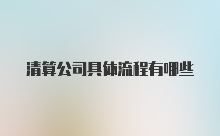 清算公司具体流程有哪些