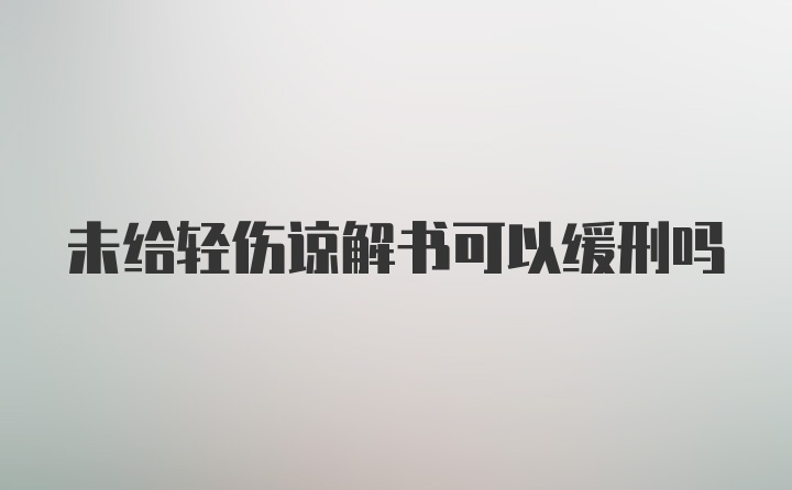 未给轻伤谅解书可以缓刑吗