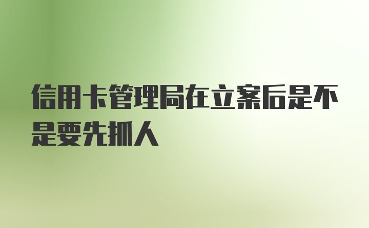 信用卡管理局在立案后是不是要先抓人