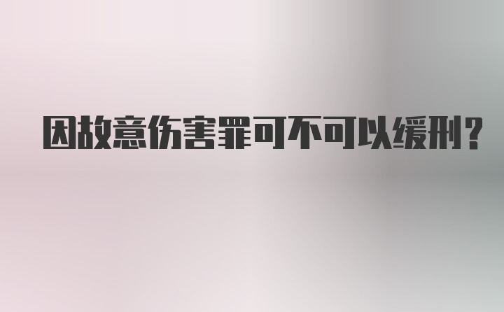 因故意伤害罪可不可以缓刑？