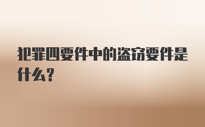 犯罪四要件中的盗窃要件是什么？