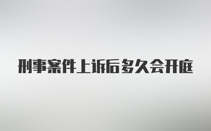 刑事案件上诉后多久会开庭