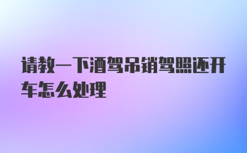 请教一下酒驾吊销驾照还开车怎么处理