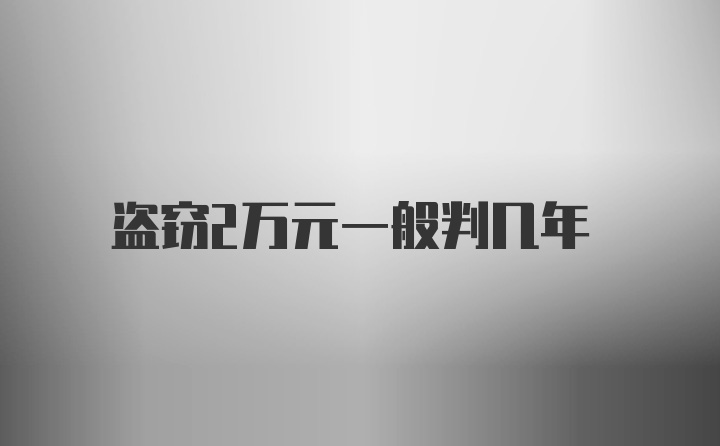 盗窃2万元一般判几年