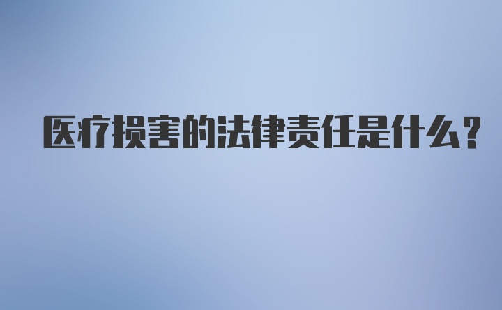 医疗损害的法律责任是什么？