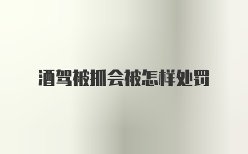 酒驾被抓会被怎样处罚