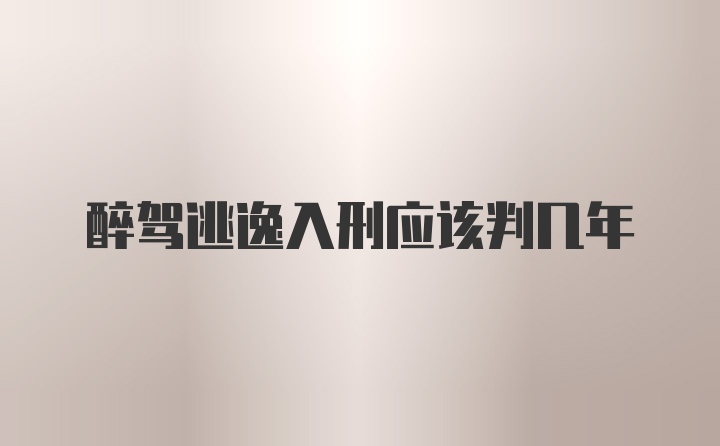 醉驾逃逸入刑应该判几年