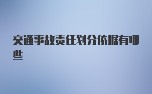 交通事故责任划分依据有哪些