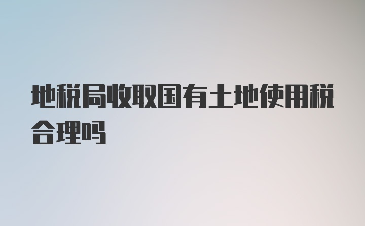 地税局收取国有土地使用税合理吗