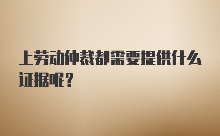 上劳动仲裁都需要提供什么证据呢？