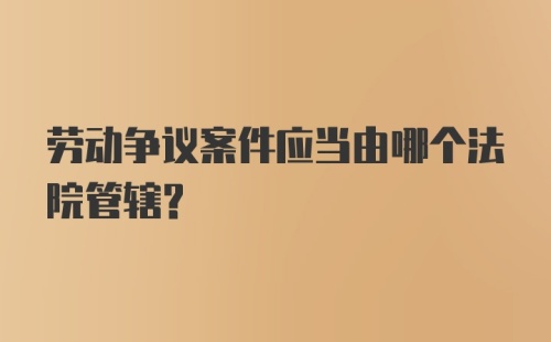 劳动争议案件应当由哪个法院管辖？