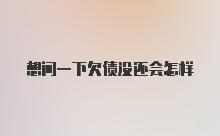 想问一下欠债没还会怎样