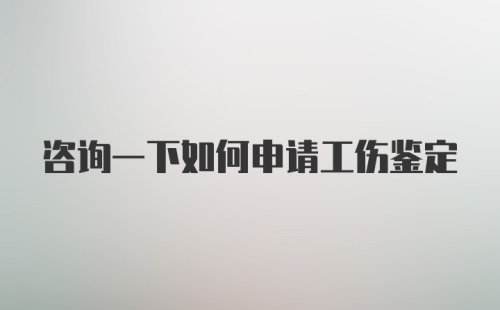 咨询一下如何申请工伤鉴定