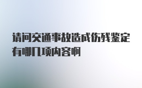 请问交通事故造成伤残鉴定有哪几项内容啊