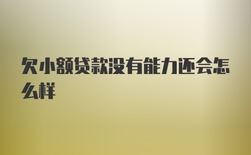 欠小额贷款没有能力还会怎么样