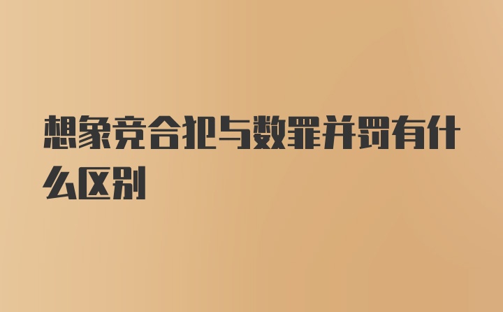 想象竞合犯与数罪并罚有什么区别