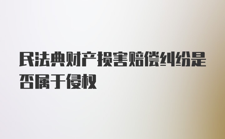 民法典财产损害赔偿纠纷是否属于侵权