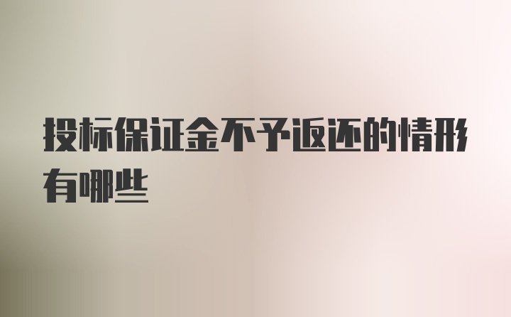 投标保证金不予返还的情形有哪些