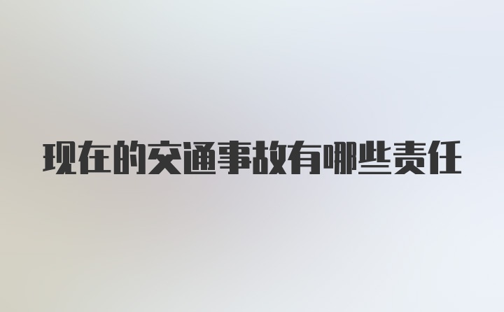 现在的交通事故有哪些责任