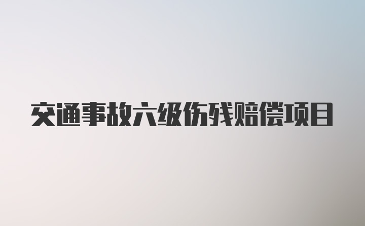 交通事故六级伤残赔偿项目