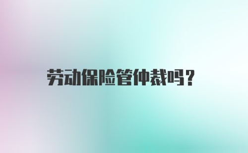 劳动保险管仲裁吗？