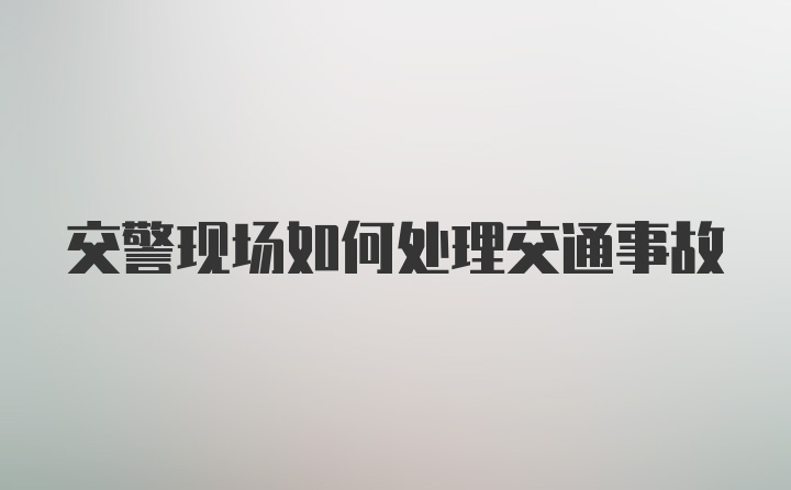 交警现场如何处理交通事故