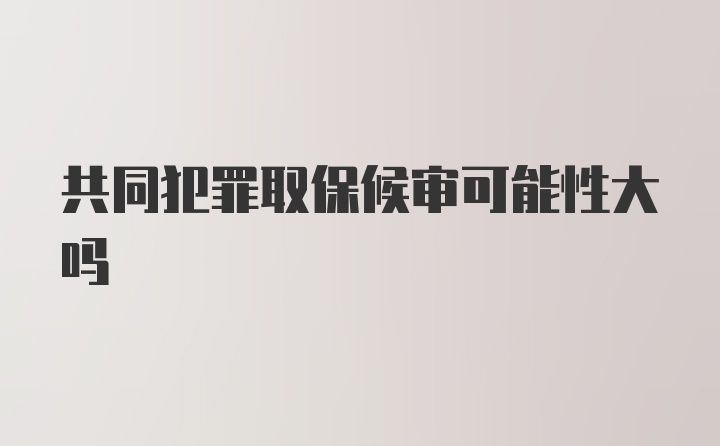 共同犯罪取保候审可能性大吗