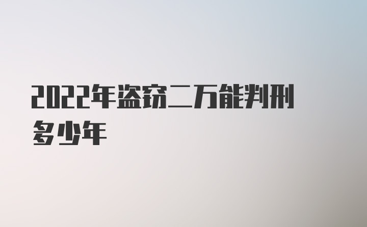 2022年盗窃二万能判刑多少年